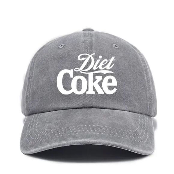 Vintage Style "Diet Coke" Grey Adjustable Fit Baseball Hat Cap - Picture 1 of 2